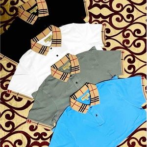 Men’s Polo T-Shirts Brand New Collar Stripes Sweatshirt